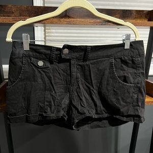 Boom Boom Jeans Black Mid-Rise Shorts
